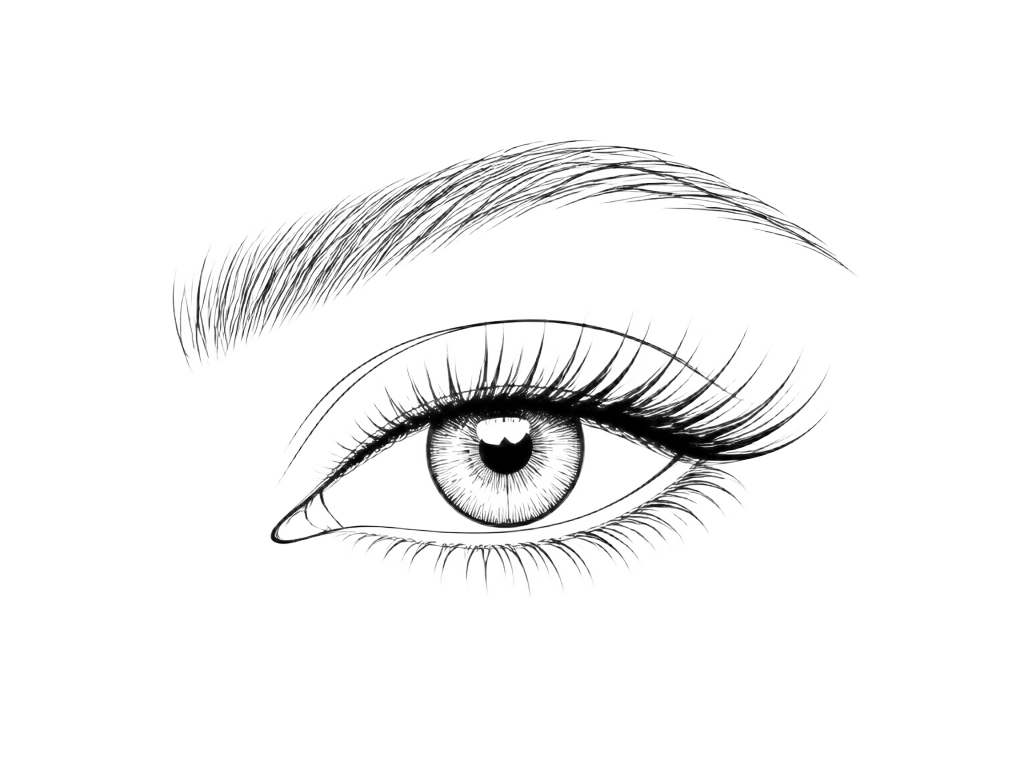 Brow and eye line-art illustration